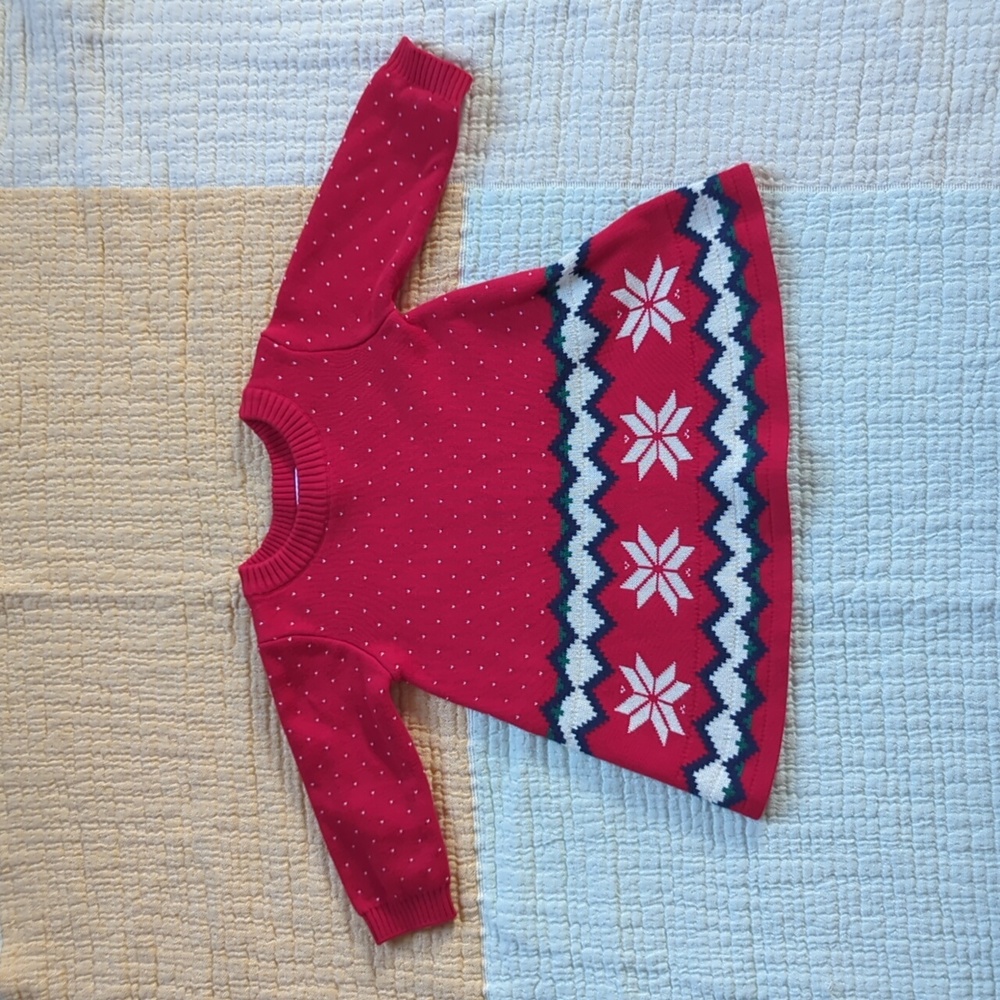 Hanna Andersson Holiday Sweater Dress, 0-3 months